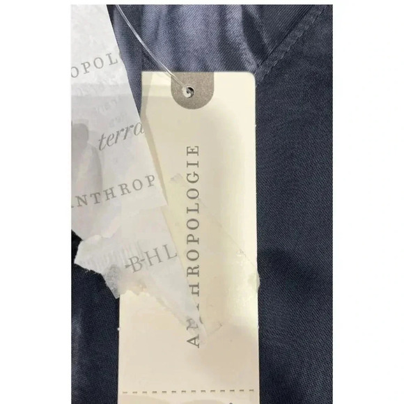 NWT Women's Navy and Blue Velvet‎ Anthropologie Blouse $150.0 - Picture 5 of 7